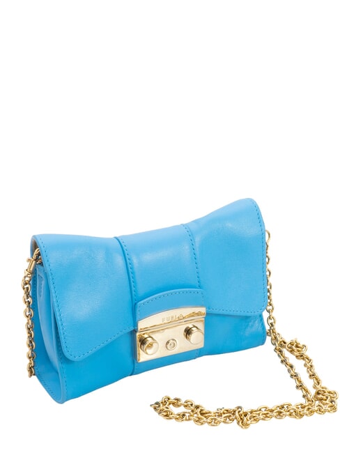 METROPOLIS Mini sac &agrave; bandouli&egrave;re en cuir azur&eacute; - Sacs pour Femme