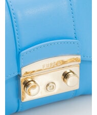 FURLA METROPOLIS Mini sac &agrave; bandouli&egrave;re en cuir azur&eacute; - Sacs pour Femme - 3