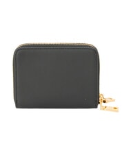 LOVE MOSCHINO LOVE EMBOSSED Portefeuille en cuir avec porte-cartes Noir - Portefeuilles Femme - 3