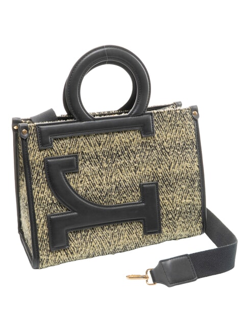 ICONIC WOOL Sac cabas avec bandouli&egrave;re noir/jaune - Sacs pour Femme