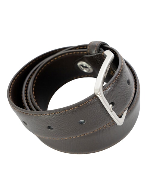 CLASSIC Ceinture en cuir Saffiano, raccourcissable brun fonc&eacute; - Ceintures