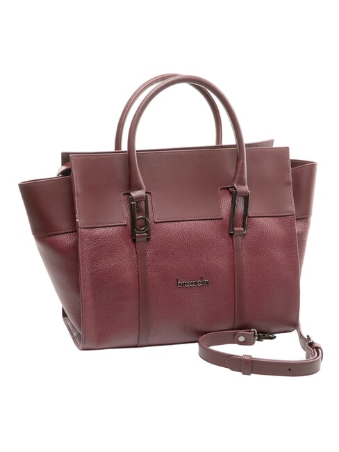 HELLEN Sac &agrave; main en cuir Bourgogne - Sacs pour Femme