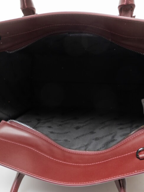 HELLEN Sac &agrave; main en cuir Bourgogne - Sacs pour Femme