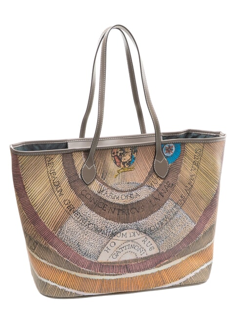 PLANETARIUM Grand sac de courses aquarelle sauvage/ taupe fonc&eacute; - Sacs pour Femme