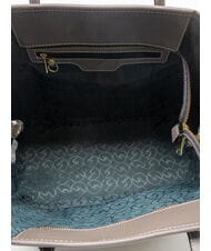 GATTINONI PLANETARIUM Grand sac de courses aquarelle sauvage/ taupe fonc&eacute; - Sacs pour Femme - 5