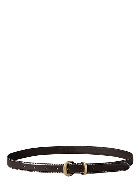 2PIECE LOGO ceinture en cuir noir / nickel antique - Ceintures