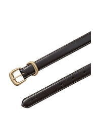 CALVIN KLEIN 2PIECE LOGO ceinture en cuir noir / nickel antique - Ceintures - 3