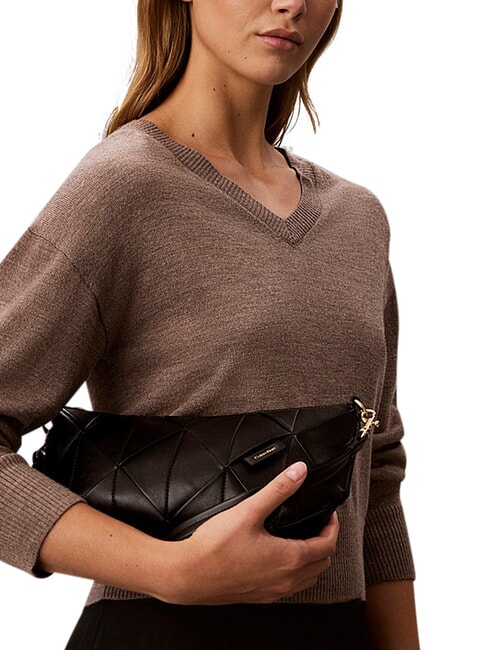 WOVEN sac bandouli&egrave;re sur noir - Sacs pour Femme