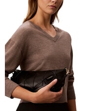CALVIN KLEIN WOVEN sac bandouli&egrave;re sur noir - Sacs pour Femme - 2