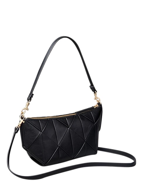 WOVEN sac bandouli&egrave;re sur noir - Sacs pour Femme