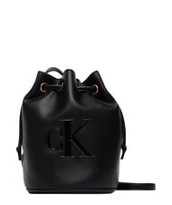 CALVIN KLEIN BOLD CK Sac seau, avec bandouli&egrave;re sur noir - Sacs pour Femme - 4
