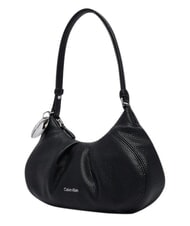 CALVIN KLEIN ENGRAVED HW sac bandouli&egrave;re sur noir - Sacs pour Femme - 3