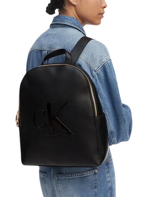 BOLD CK Sac &agrave; dos pour ordinateur portable, une seule poche sur noir - Sacs pour Femme
