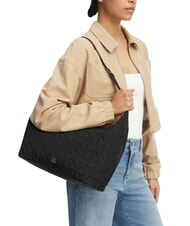 CALVIN KLEIN QUILTED NYLON sac bandouli&egrave;re sur noir - Sacs pour Femme - 2