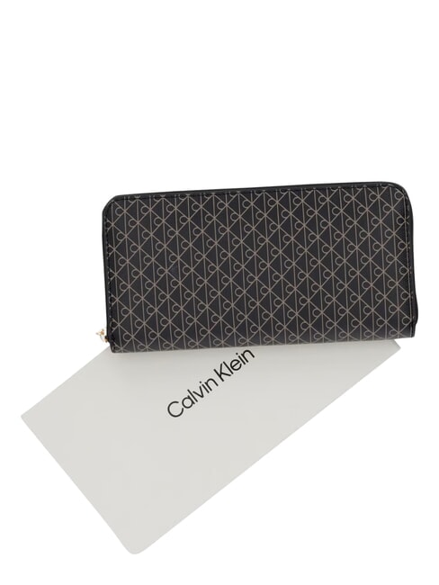 EMBLEM AOP portefeuille zipp&eacute; aop noir - Portefeuilles Femme