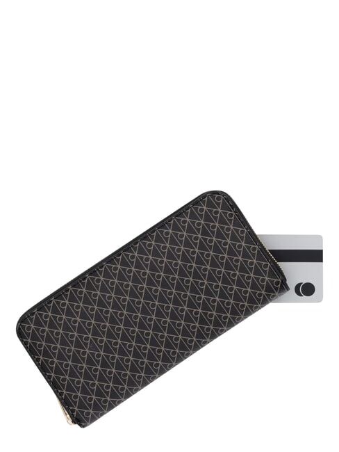 EMBLEM AOP portefeuille zipp&eacute; aop noir - Portefeuilles Femme