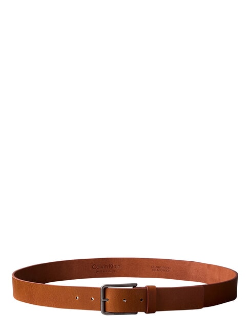 WARMTH  Ceinture en cuir ck cognac/argent antique - Ceintures