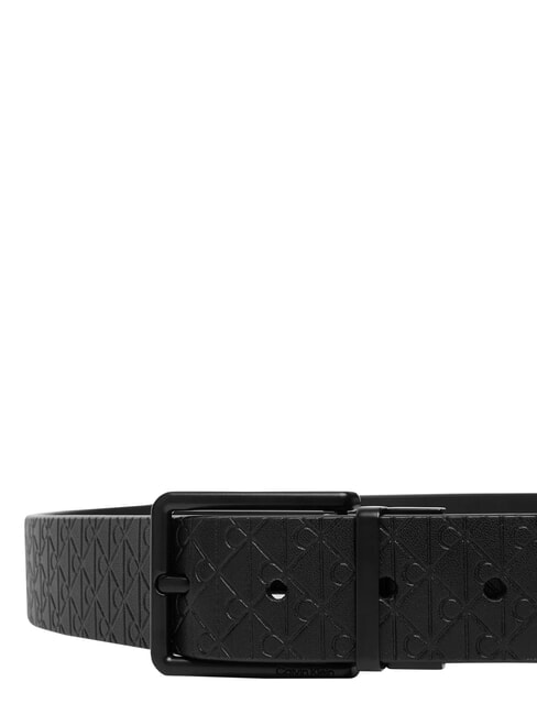 WARMTH BUCKLE ceinture en cuir noir/noir mat - Ceintures