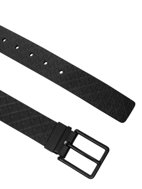 WARMTH BUCKLE ceinture en cuir noir/noir mat - Ceintures