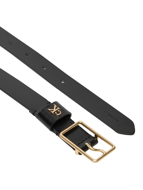 CLASSIC BUCKLE ceinture en cuir noir / or clair antique - Ceintures