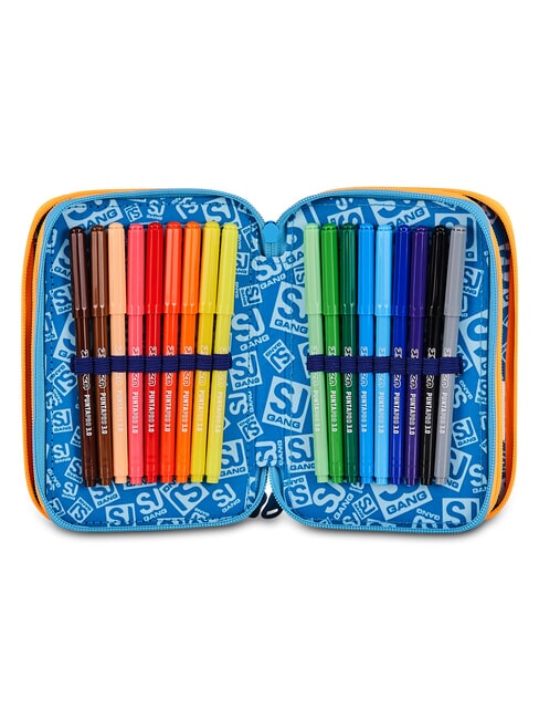 JOYFUL PINS BOY Trousse &agrave; crayons avec kit scolaire Impression bleu - &Eacute;tuis et Accessoires