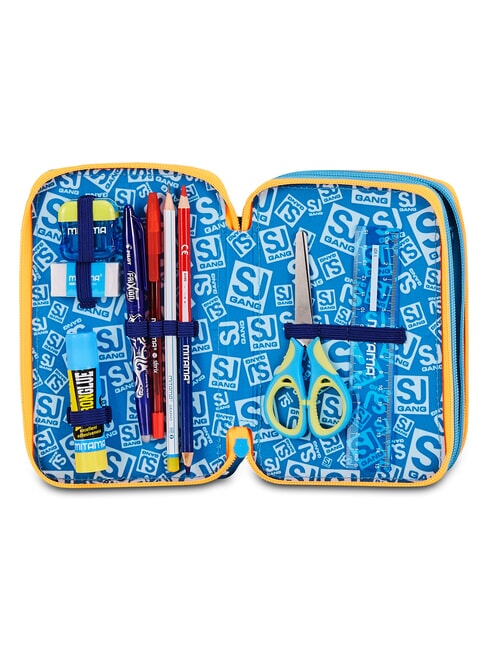 JOYFUL PINS BOY Trousse &agrave; crayons avec kit scolaire Impression bleu - &Eacute;tuis et Accessoires