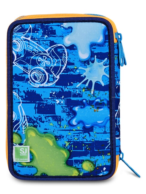 JOYFUL PINS BOY Trousse &agrave; crayons avec kit scolaire Impression bleu - &Eacute;tuis et Accessoires