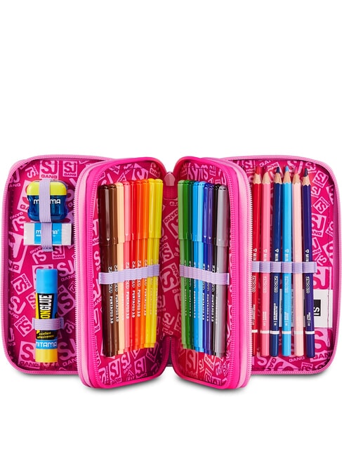 SOFT POUCH GIRL Trousse &agrave; crayons avec kit scolaire poup&eacute;e rose - &Eacute;tuis et Accessoires