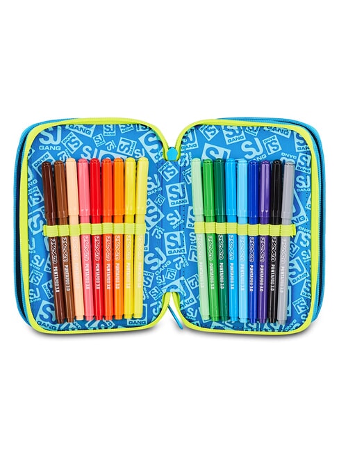 GLOWGAME Trousse &agrave; crayons avec kit scolaire jaune fluorescent - &Eacute;tuis et Accessoires