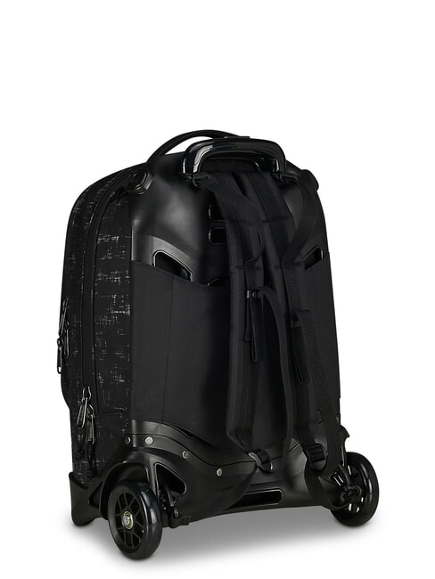 PLUG FANTASY Sac &agrave; dos trolley d&eacute;tachable gribouillage noir - Sacs &agrave; dos &agrave; roulettes