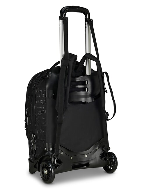 PLUG FANTASY Sac &agrave; dos trolley d&eacute;tachable gribouillage noir - Sacs &agrave; dos &agrave; roulettes