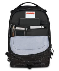 INVICTA PLUG FANTASY Sac &agrave; dos trolley d&eacute;tachable gribouillage noir - Sacs &agrave; dos &agrave; roulettes - 7