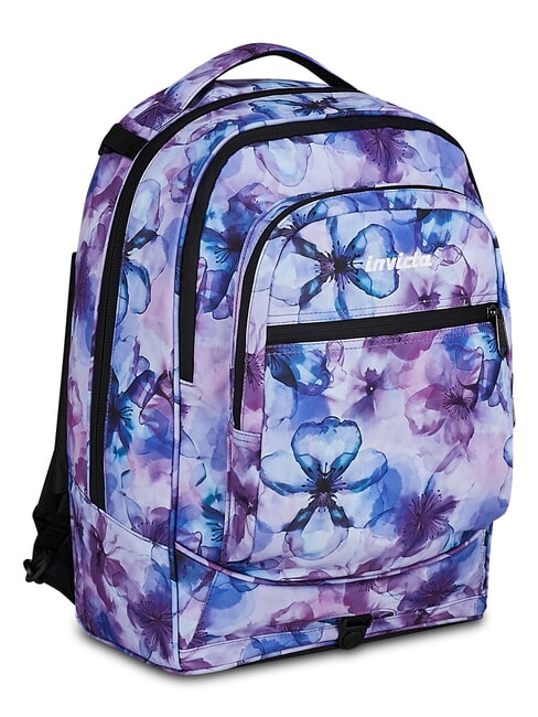 PLUG FANTASY Sac &agrave; dos trolley d&eacute;tachable fleurs aquatiques - Sacs &agrave; dos &agrave; roulettes