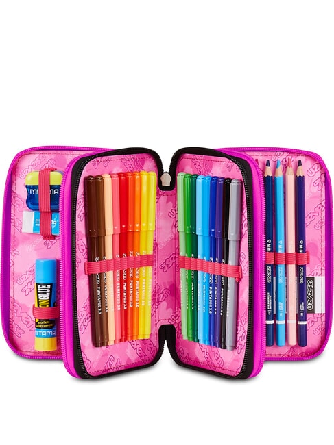 PLUMPY LINE GIRL Trousse &agrave; crayons avec kit scolaire Noir - &Eacute;tuis et Accessoires