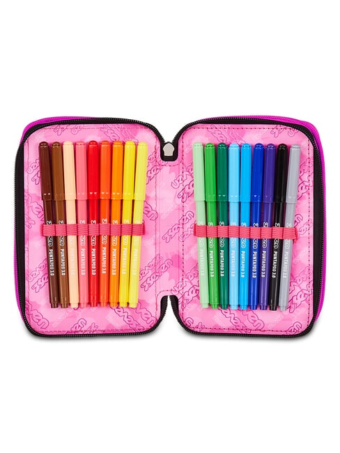 PLUMPY LINE GIRL Trousse &agrave; crayons avec kit scolaire Noir - &Eacute;tuis et Accessoires