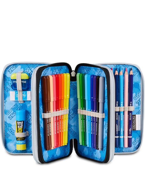 PLUMPY LINE BOY Trousse &agrave; crayons avec kit scolaire Noir - &Eacute;tuis et Accessoires
