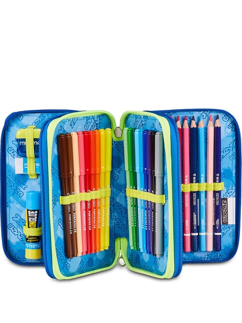 ELECTRICVIBE BOY Trousse &agrave; crayons avec kit scolaire Bluedeep - &Eacute;tuis et Accessoires