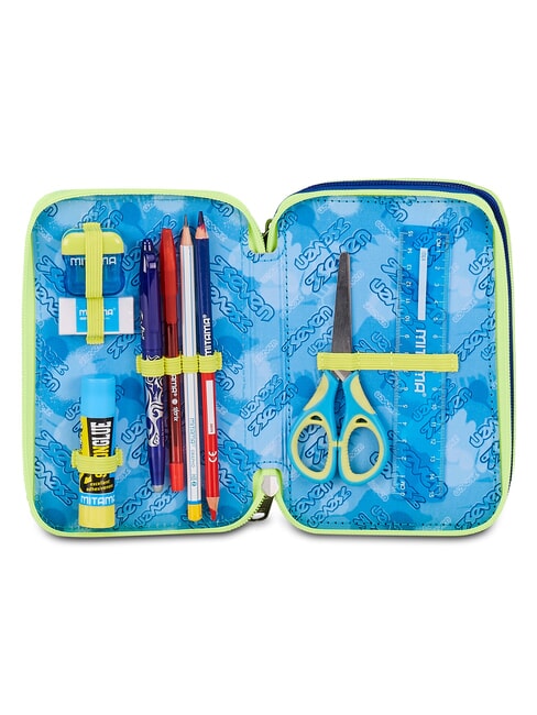 BLU FUSION Trousse &agrave; crayons avec kit scolaire Fluo turquoise - &Eacute;tuis et Accessoires