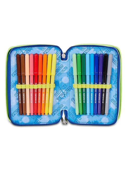 BLU FUSION Trousse &agrave; crayons avec kit scolaire Fluo turquoise - &Eacute;tuis et Accessoires