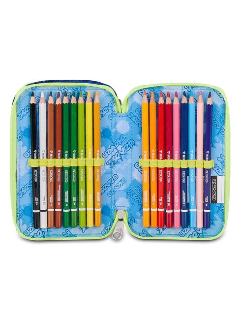 BLU FUSION Trousse &agrave; crayons avec kit scolaire Fluo turquoise - &Eacute;tuis et Accessoires