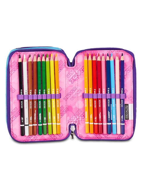 PINK FUSION Trousse &agrave; crayons avec kit scolaire Rose - &Eacute;tuis et Accessoires