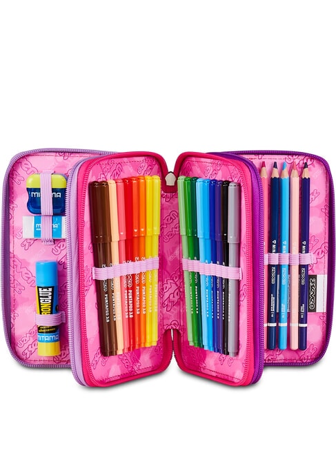 BUZZY NOTE GIRL Trousse &agrave; crayons avec kit scolaire CYCLAMINE - &Eacute;tuis et Accessoires