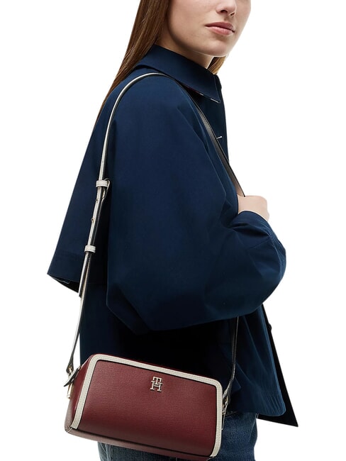 TH GRACE Mini sac bandouli&egrave;re velours bordeaux - Sacs pour Femme