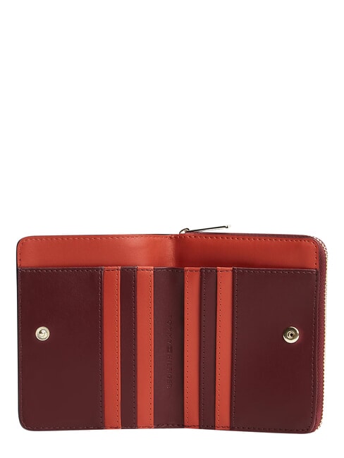 TH ICON portefeuille pliable velours bordeaux - Portefeuilles Femme