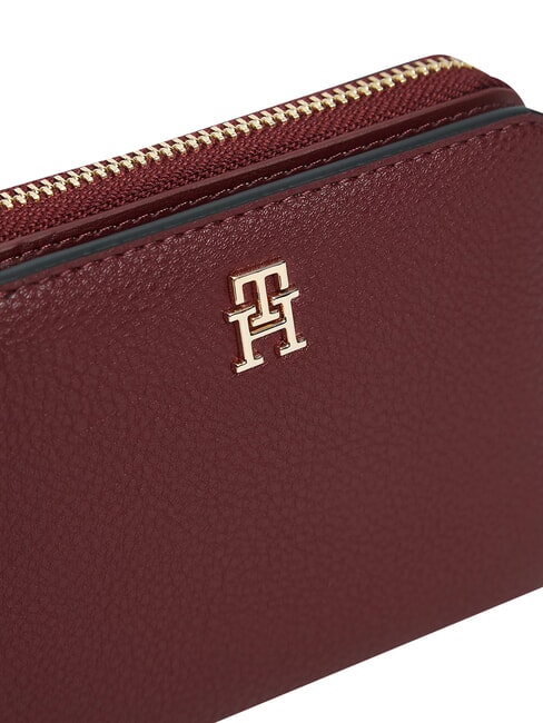 TH ICON portefeuille pliable velours bordeaux - Portefeuilles Femme