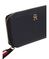 TOMMY HILFIGER TH LOGOTAPE portefeuille zipp&eacute; corps bleu spatial - Portefeuilles Femme - 4