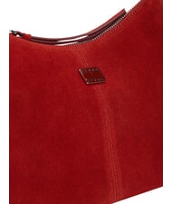 TOMMY HILFIGER TJW SLOUCHY Sac bandouli&egrave;re en cuir su&eacute;d&eacute; Rouge d'Arizona - Sacs pour Femme - 4