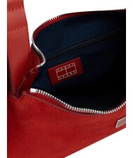 TOMMY HILFIGER TJW SLOUCHY Sac bandouli&egrave;re en cuir su&eacute;d&eacute; Rouge d'Arizona - Sacs pour Femme - 5