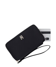 TOMMY HILFIGER TH LOGOTAPE portefeuille zipp&eacute; le noir - Portefeuilles Femme - 3