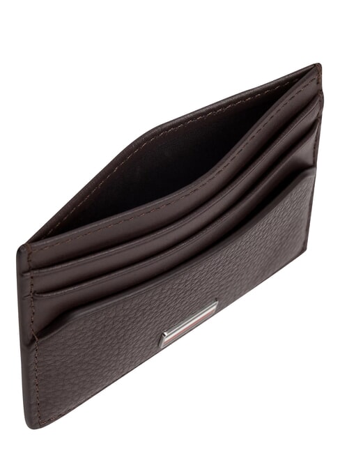 TH CENTRAL porte-cartes de cr&eacute;dit en cuir caf&eacute; en grains - Portefeuilles Homme